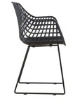 22.5 Inch Chair Black (Set of 2) Black Contemporary Outdoor Accent Chairs LOOMLAN By Moe's Home