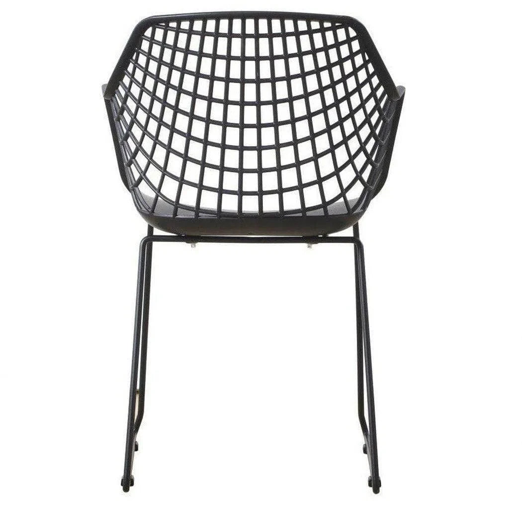 22.5 Inch Chair Black (Set of 2) Black Contemporary Outdoor Accent Chairs LOOMLAN By Moe's Home