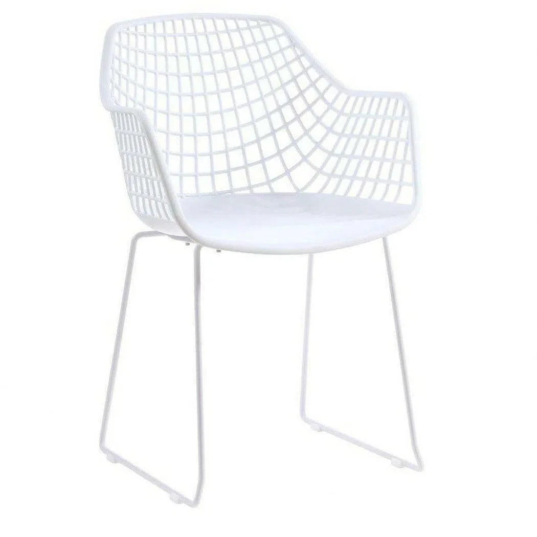22.5 Inch Chair White (Set of 2) White Contemporary Outdoor Accent Chairs LOOMLAN By Moe&#39;s Home