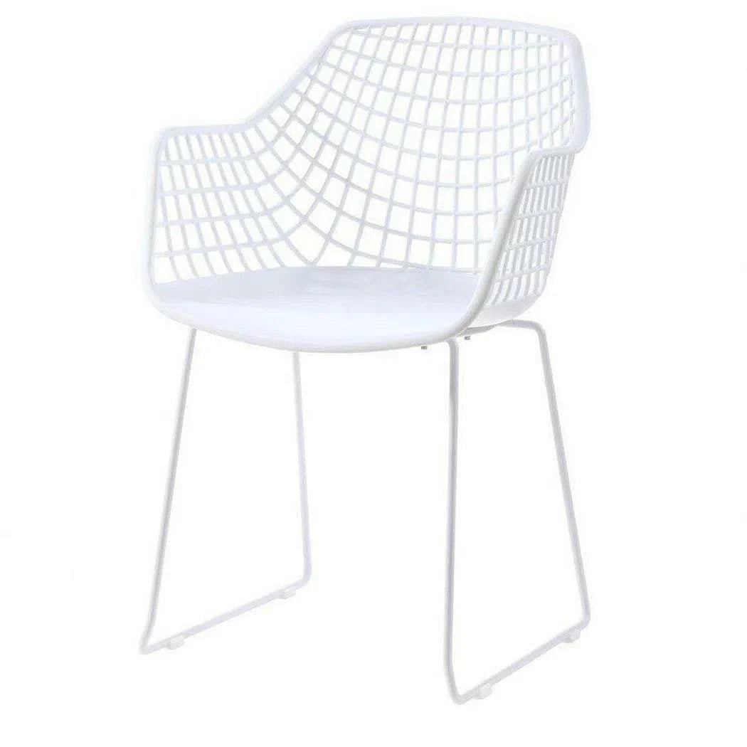 22.5 Inch Chair White (Set of 2) White Contemporary Outdoor Accent Chairs LOOMLAN By Moe&#39;s Home