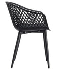 23.5 Inch Outdoor Chair Black (Set of 2) Black Contemporary Outdoor Accent Chairs LOOMLAN By Moe's Home
