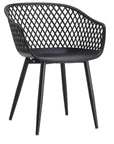 23.5 Inch Outdoor Chair Black (Set of 2) Black Contemporary Outdoor Accent Chairs LOOMLAN By Moe's Home