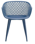 23.5 Inch Outdoor Chair Blue (Set of 2) Blue Contemporary Outdoor Accent Chairs LOOMLAN By Moe's Home