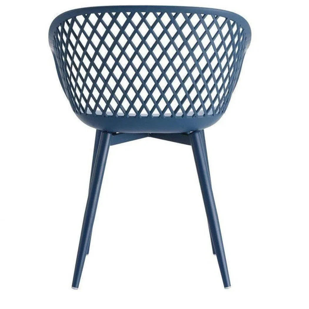23.5 Inch Outdoor Chair Blue (Set of 2) Blue Contemporary Outdoor Accent Chairs LOOMLAN By Moe&#39;s Home