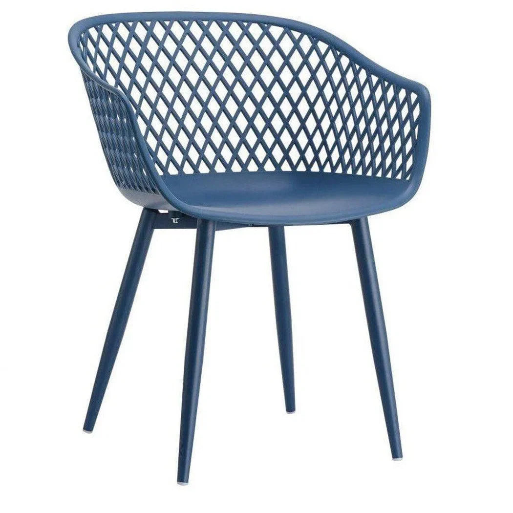 23.5 Inch Outdoor Chair Blue (Set of 2) Blue Contemporary Outdoor Accent Chairs LOOMLAN By Moe&#39;s Home