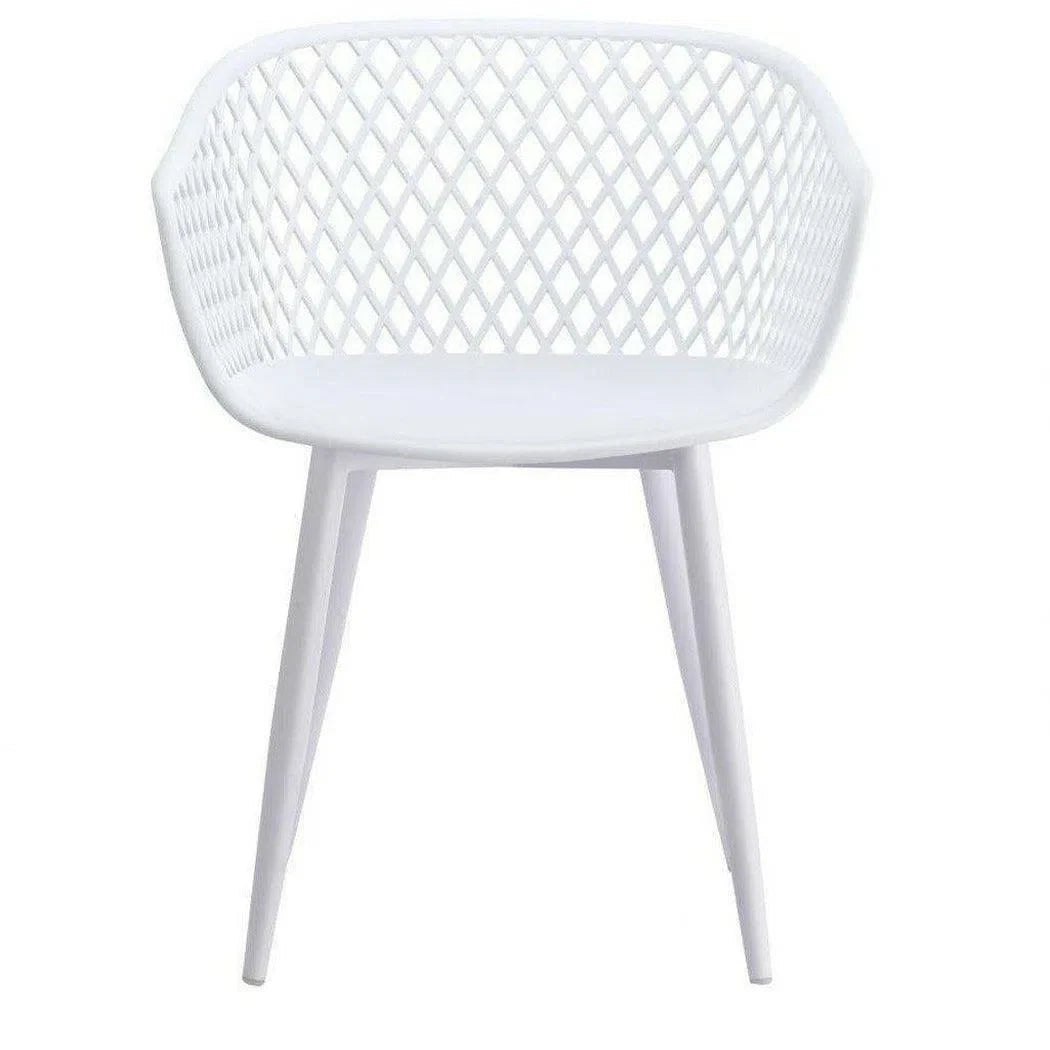 23.5 Inch Outdoor Chair White (Set of 2) White Contemporary Outdoor Accent Chairs LOOMLAN By Moe&#39;s Home
