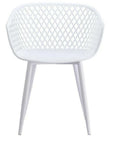 23.5 Inch Outdoor Chair White (Set of 2) White Contemporary Outdoor Accent Chairs LOOMLAN By Moe's Home