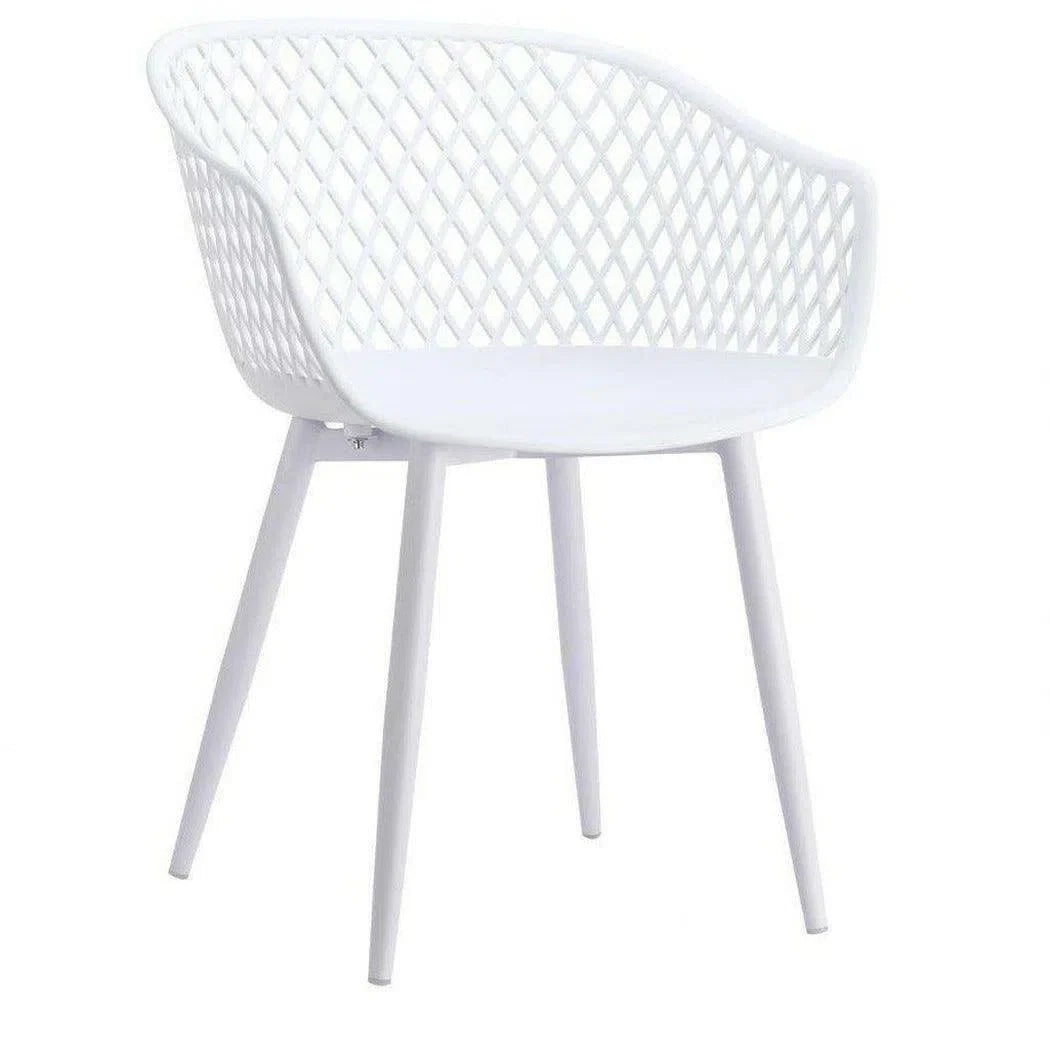 23.5 Inch Outdoor Chair White (Set of 2) White Contemporary Outdoor Accent Chairs LOOMLAN By Moe&#39;s Home
