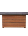 Teak Outdoor Fire Table with Faux Concrete Top-Outdoor Fire Tables-Lloyd Flanders-LOOMLAN