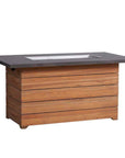 Teak Outdoor Fire Table with Faux Concrete Top-Outdoor Fire Tables-Lloyd Flanders-LOOMLAN