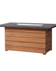 Teak Outdoor Fire Table with Faux Concrete Top-Outdoor Fire Tables-Lloyd Flanders-LOOMLAN