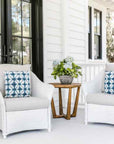 Teak Round Sled Base Outdoor End Table