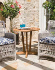 Teak Round Outdoor Bistro Table-Outdoor Dining Tables-Lloyd Flanders-LOOMLAN