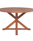 Teak Round Cross Base Outdoor Dining Table-Outdoor Dining Tables-Lloyd Flanders-LOOMLAN