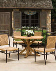 Teak Round Cross Base Outdoor Dining Table-Outdoor Dining Tables-Lloyd Flanders-LOOMLAN