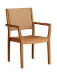 Loom Loom Back Teak Outdoor Dining Armchair-Outdoor Dining Chairs-Lloyd Flanders-LOOMLAN