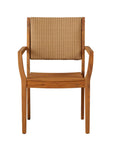Loom Loom Back Teak Outdoor Dining Armchair-Outdoor Dining Chairs-Lloyd Flanders-LOOMLAN