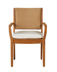 Loom Loom Back Teak Outdoor Dining Armchair-Outdoor Dining Chairs-Lloyd Flanders-LOOMLAN