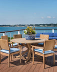 Loom Loom Back Teak Outdoor Dining Armchair-Outdoor Dining Chairs-Lloyd Flanders-LOOMLAN
