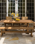 Loom Loom Back Teak Outdoor Dining Armchair-Outdoor Dining Chairs-Lloyd Flanders-LOOMLAN