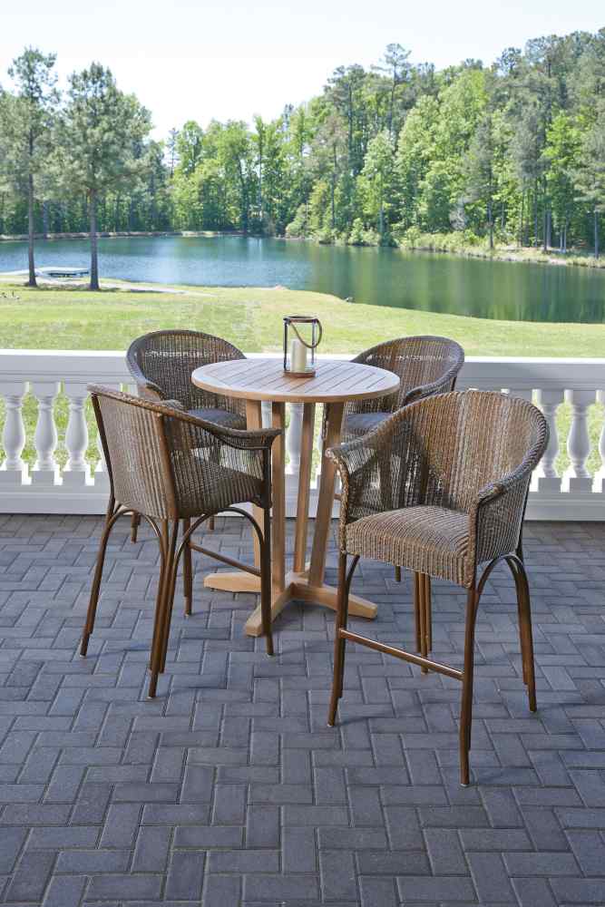 Teak Round Outdoor Bar Table