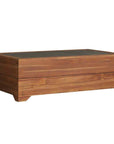 Teak Outdoor Cocktail Table with Faux Concrete Inset-Outdoor Coffee Tables-Lloyd Flanders-LOOMLAN