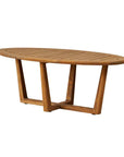 Teak Oval Sled Base Outdoor Cocktail Table-Outdoor Coffee Tables-Lloyd Flanders-LOOMLAN