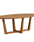 Teak Oval Sled Base Outdoor Cocktail Table-Outdoor Coffee Tables-Lloyd Flanders-LOOMLAN