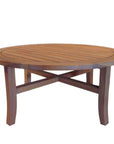 Teak Round Tapered Leg Outdoor Cocktail Table-Outdoor Coffee Tables-Lloyd Flanders-LOOMLAN