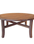 Teak Round Tapered Leg Outdoor Cocktail Table-Outdoor Coffee Tables-Lloyd Flanders-LOOMLAN