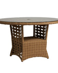 Magnolia Round Umbrella Outdoor Dining Table-Outdoor Dining Tables-Lloyd Flanders-LOOMLAN