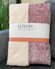 Parallel Bands Pink Washable Indoor-Outdoor Rug