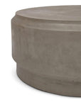 39" Barrel Fiber Reinforced Concrete Round Coffee Table-Outdoor Coffee Tables-Urbia-LOOMLAN