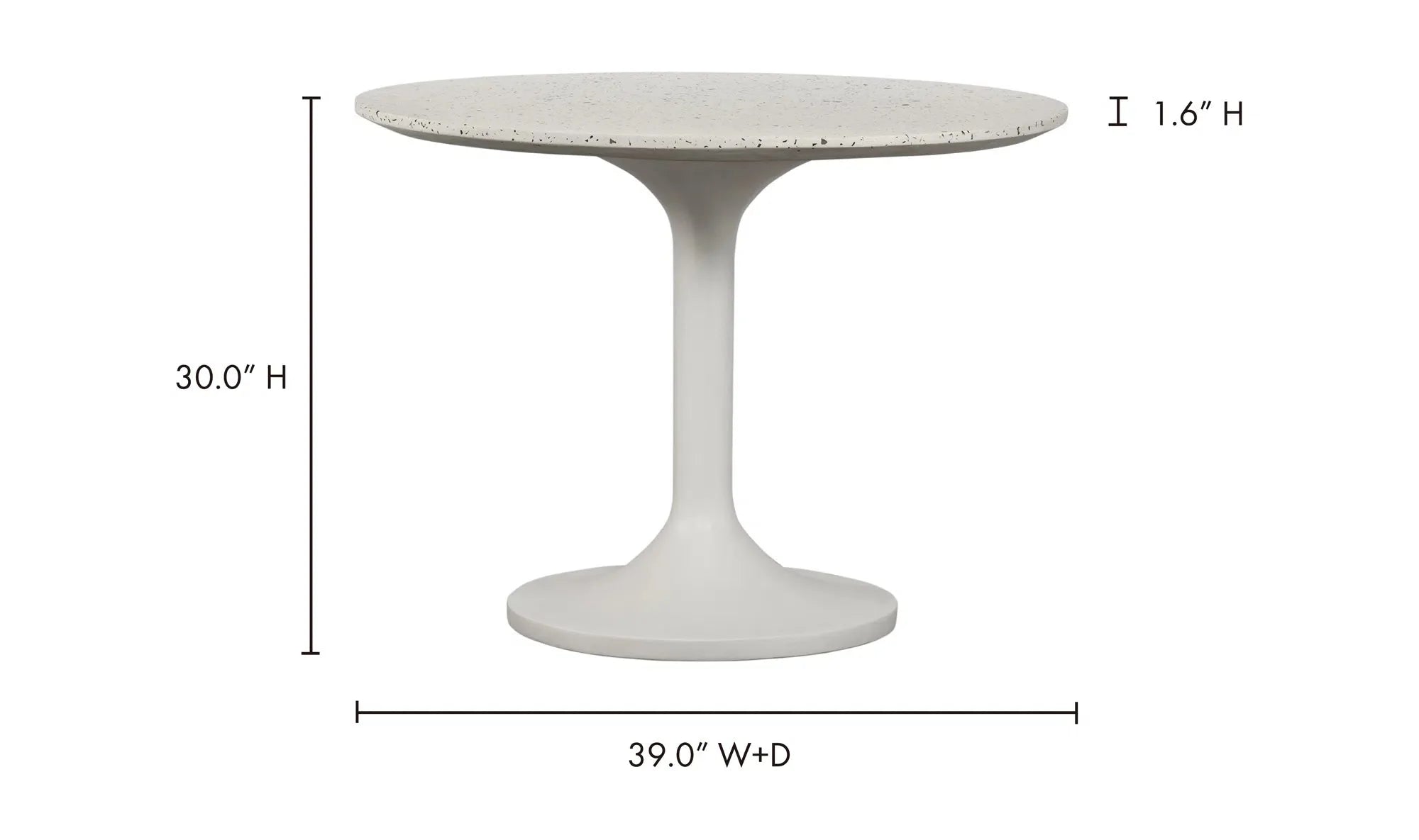 39 Inch Outdoor Cafe Table Grey Contemporary-Outdoor Dining Tables-Moe&#39;s Home-LOOMLAN