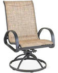 3PC Earth Brown Outdoor Bistro Set for 2 Swivel Chairs - LOOMLAN - LOOMLAN - Outdoor Bistro Sets
