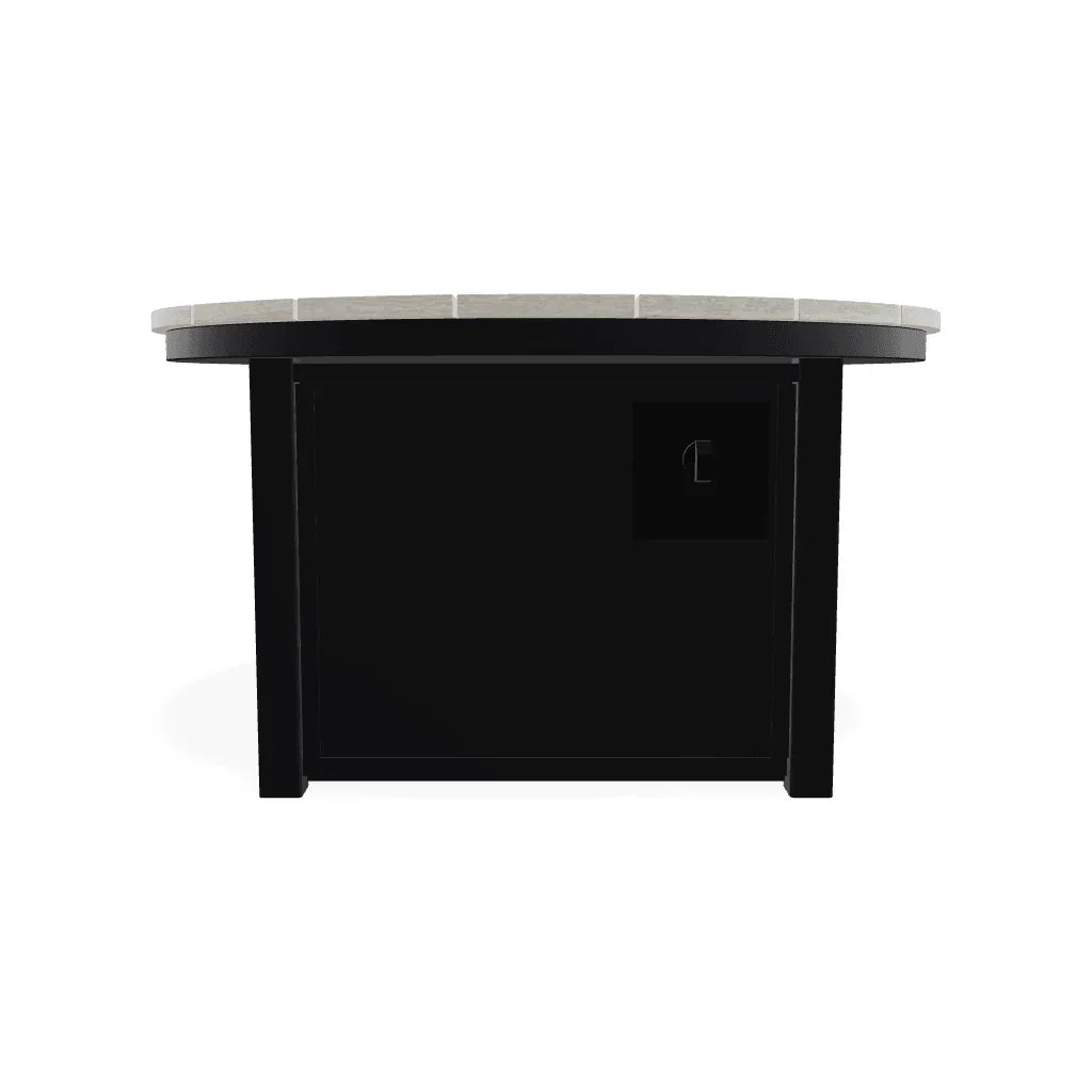 42" Round Polymer Top Chat Height Fire Table - LOOMLAN - Telescope - Outdoor Fire Tables