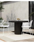 47 Black Round Outdoor Dining Table Cement - LOOMLAN - Moe's Home - Outdoor Dining Tables