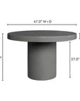 47 in Outdoor Dining Table Grey Contemporary - LOOMLAN - Moe's Home - Outdoor Dining Tables