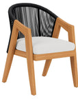 Alpine Teak Wooden Outdoor Dining Armchair-Outdoor Dining Chairs-Lloyd Flanders-LOOMLAN