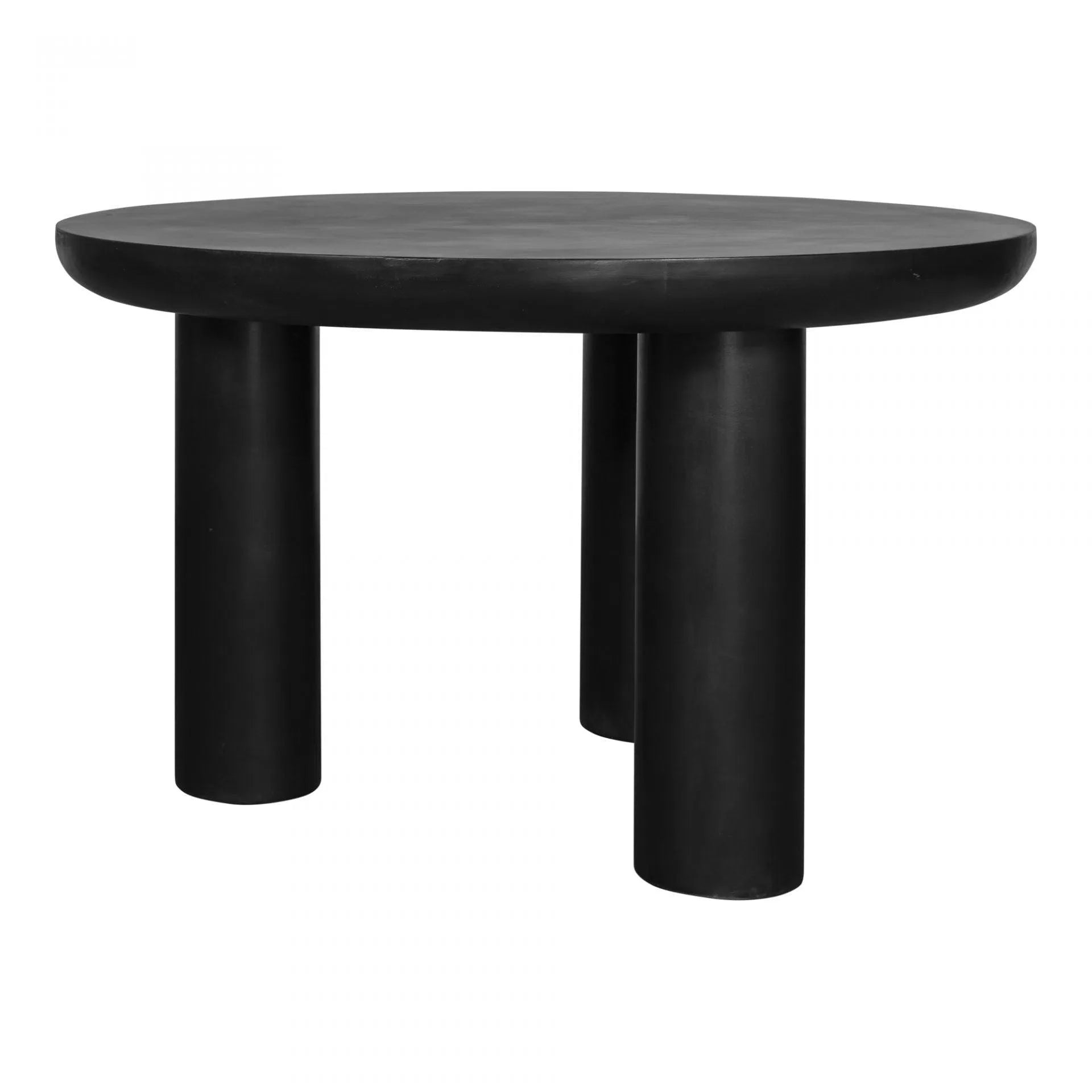 51" Round Black Concrete Outdoor Dining Table Outdoor Dining Tables LOOMLAN By Moe's Home