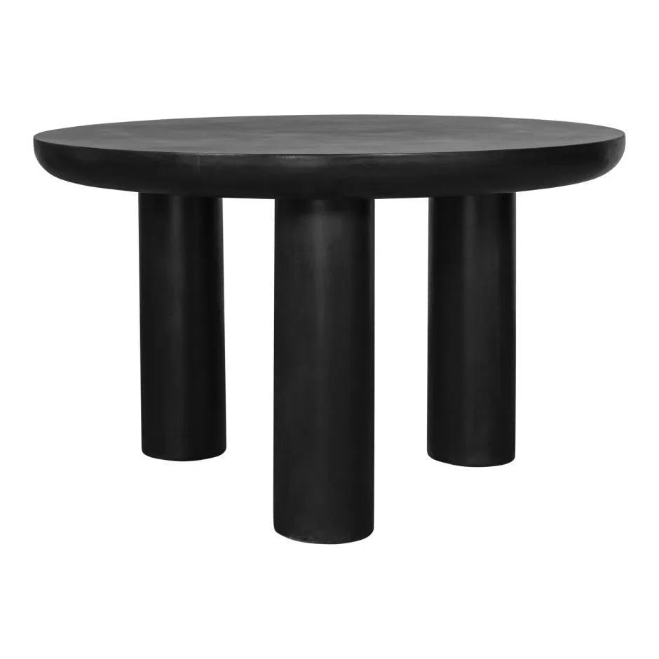 51&quot; Round Black Concrete Outdoor Dining Table Outdoor Dining Tables LOOMLAN By Moe&#39;s Home
