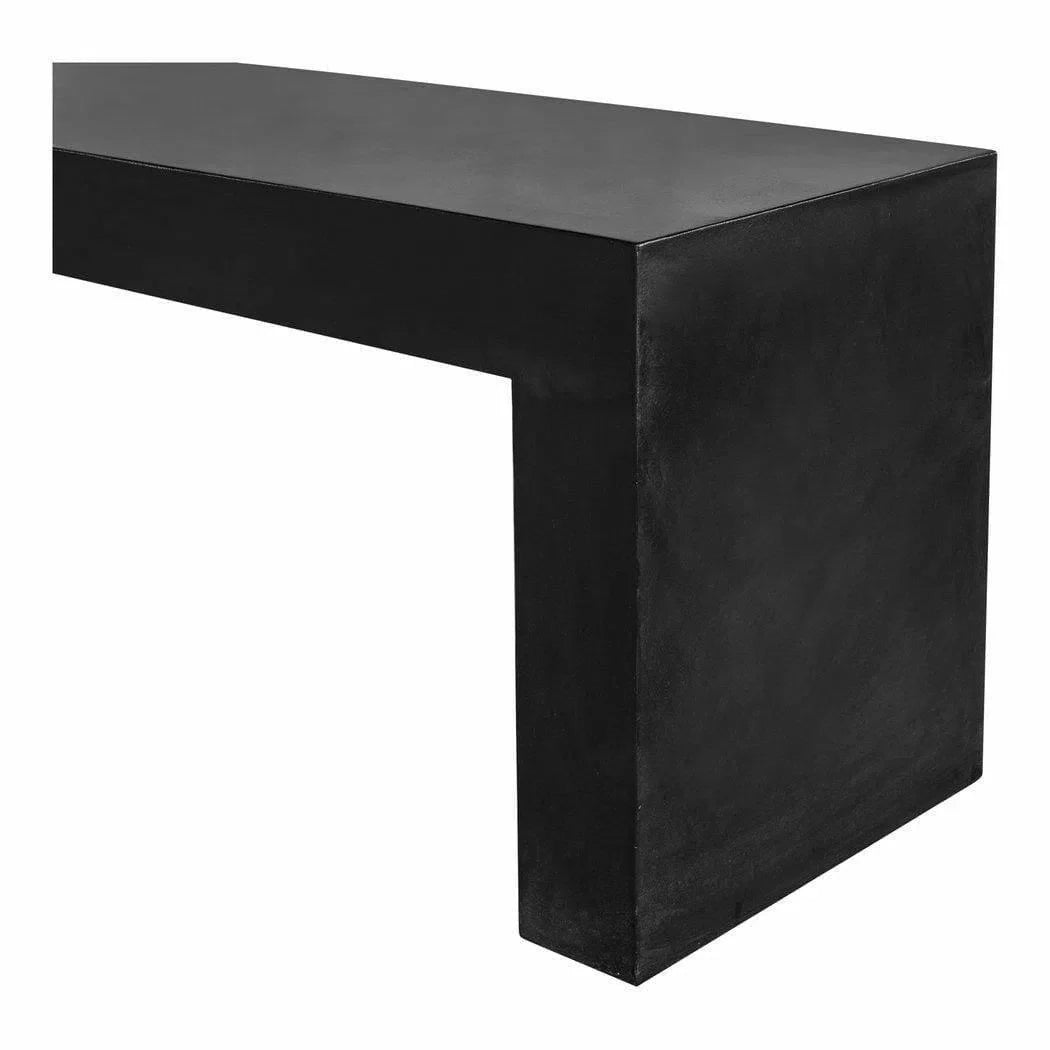 55 Inch Outdoor Bench Black Contemporary Outdoor Benches LOOMLAN By Moe&#39;s Home