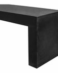 55 Inch Outdoor Bench Black Contemporary-Outdoor Benches-Moe's Home-LOOMLAN