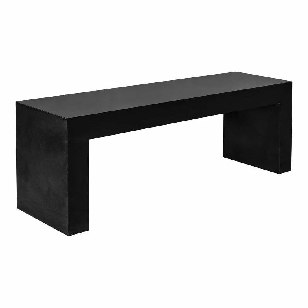 55 Inch Outdoor Bench Black Contemporary Outdoor Benches LOOMLAN By Moe&#39;s Home