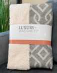 Offset Stripes Taupe Washable Indoor-Outdoor Rug
