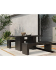 63 Inch Rectangular Black Cement Outdoor Dining Table Outdoor Dining Tables LOOMLAN By Moe's Home