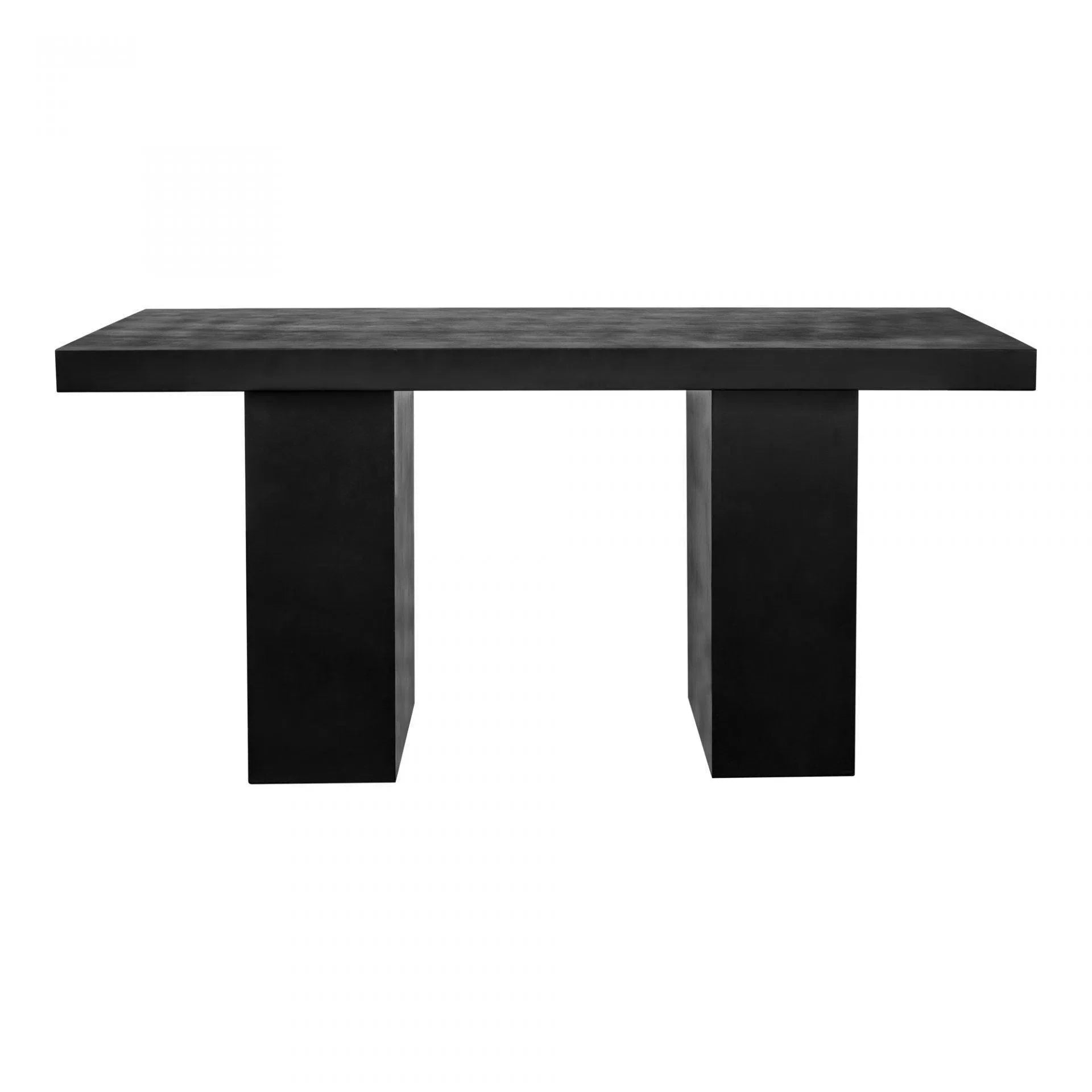 63 Inch Rectangular Black Cement Outdoor Dining Table Outdoor Dining Tables LOOMLAN By Moe&#39;s Home