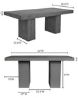 63 in Outdoor Dining Table Grey Contemporary - LOOMLAN - Moe's Home - Outdoor Dining Tables