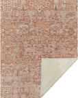 Parallel Bands Salmon Washable Indoor-Outdoor Rug