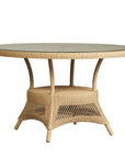 Loom Round Umbrella Outdoor Dining Table-Outdoor Dining Tables-Lloyd Flanders-LOOMLAN